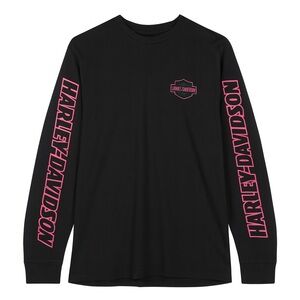 Harley-Davidson Black and Pink Long Sleeve Tee